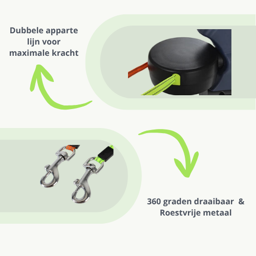 Dubbele Hondenriem met Zaklamp